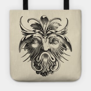 Vintage Demon Gargoyle face illustration Tote