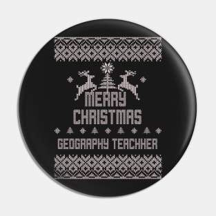 Merry Christmas GEOGRAPHY TEACHER Pin