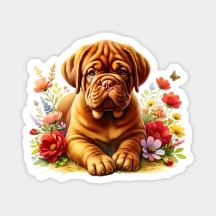 Dogue De Bordeaux Floral Magnet