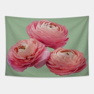 Three Pink Flowers Tapestry