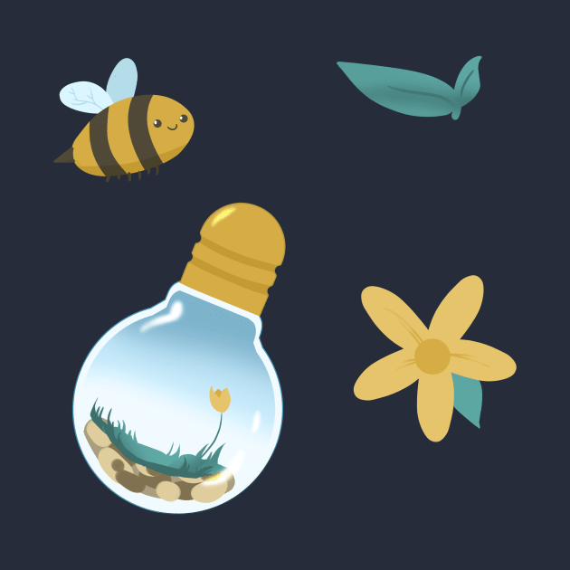 Cute Bee Lightbulb Terrarium by yellowpomelo
