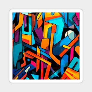 Urban Rainbow: The Graffiti Color Explosion Magnet