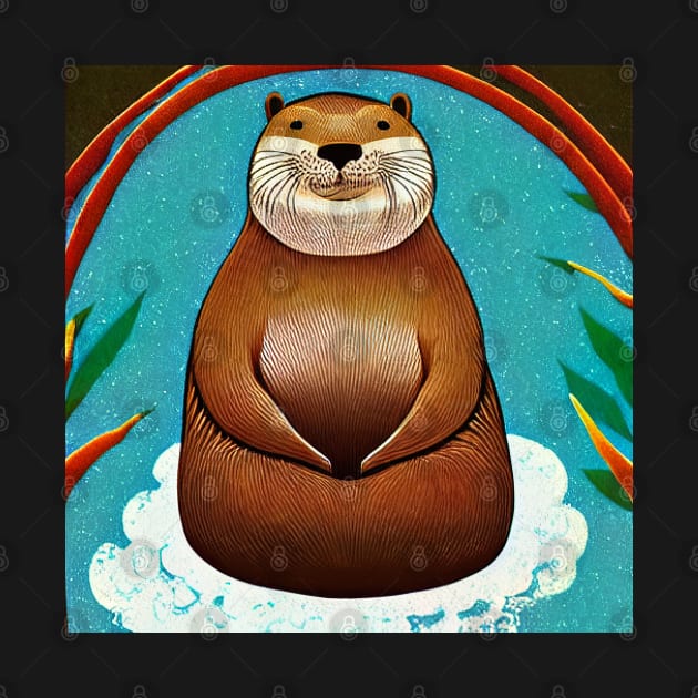 Happy Otter in Water illustration by SubtleSplit