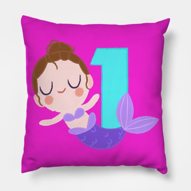 Mermaid Series: Number 1 Pillow by TheMioStore