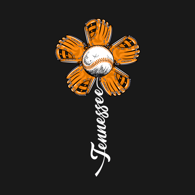 Tennessee Souvenir Baseball Flower I Love Tennessee Women by Jhon Towel