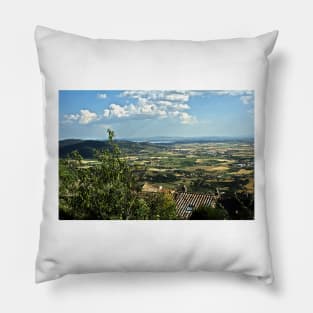 Lake Trasimeno (Italian: Lago Trasimeno) from Cortona Pillow