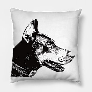 Dobermann Pinscher Face Design Pillow