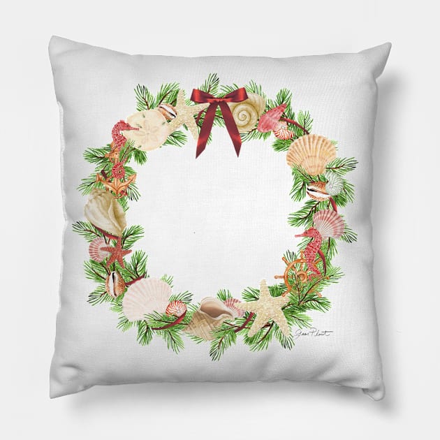 Coastal Christmas D2 Pillow by Jean Plout Designs