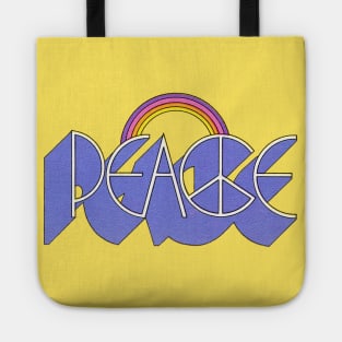 'Peace' Sign Logo - Vintage Typography Art Tote