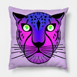 Neon Pink and Blue Purple Leopard Pillow