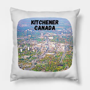 Kitchener Canada Skyline Painting Pillow