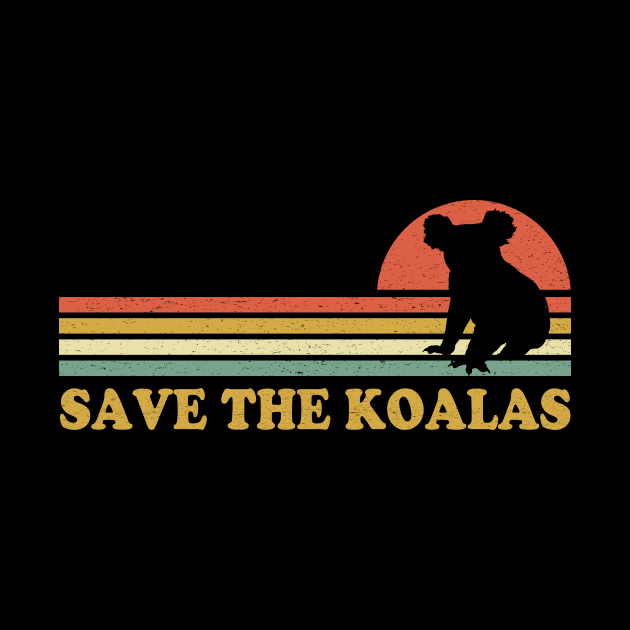 Save the Koala Vintage Retro Bear Animal Lovers Gift by juliannacarolann46203