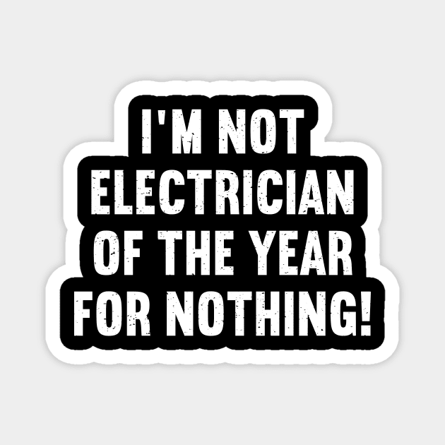 I'm Not Electrician of the Year for Nothing Magnet by trendynoize