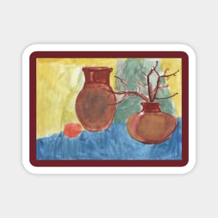 Still Life with Clay Jars Magnet