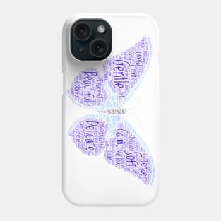 Beautiful Purple Word Cloud Original Art Butterfly Phone Case