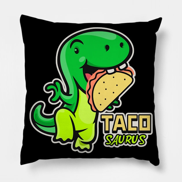 Tacosaurus Funny Taco Dinosaur Pillow by Etopix