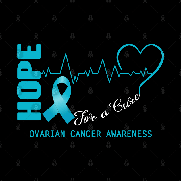 Hope For A Cure Ovarian Cancer Awareness Support Ovarian Cancer Warrior Gifts by ThePassion99