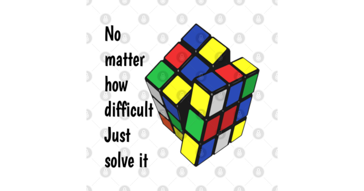 No matter how difficult Just solve it (Robik) - Rubiks Cube - Sticker ...