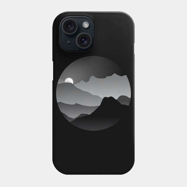 Geometric Landscape on black and white Phone Case by Javisolarte