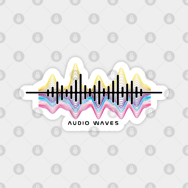 Colorful Music Audio Waves Magnet by Nobiya