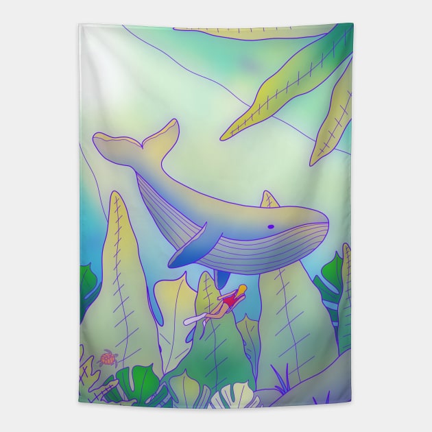 The Big whale Tapestry by Swadeillustrations