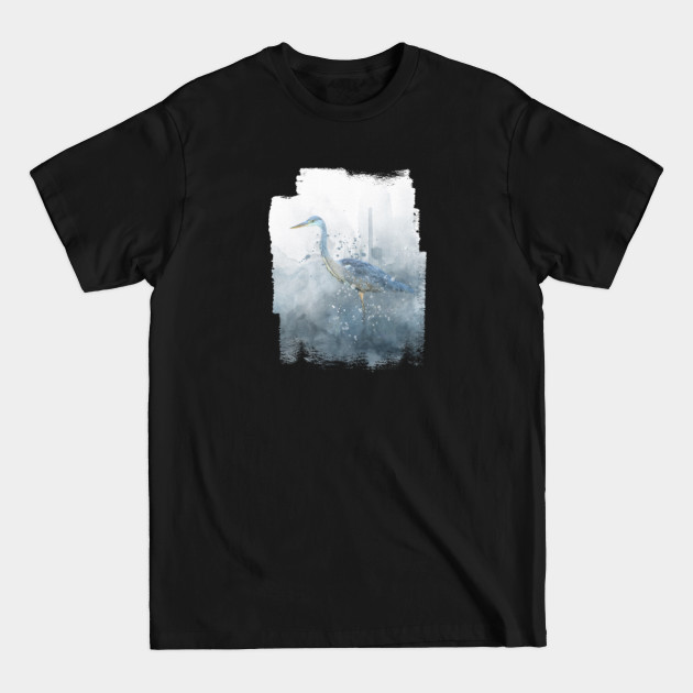 Elegant Grey Heron - Heron - T-Shirt Elegant Grey Heron - Heron - T-Shirt