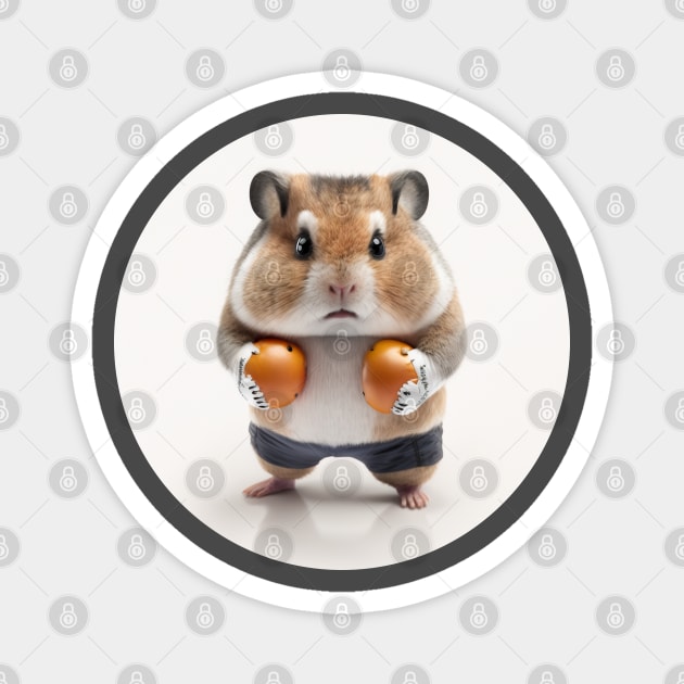 Hamster as a boxer Magnet by Rabbit Hole Designs