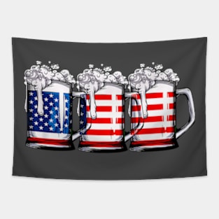 Beer American Flag 4Th Of July Men Women Merica Drinking Tapestry