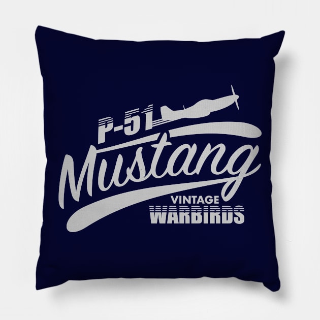 P-51 Mustang Vintage Warbird Pillow by Firemission45