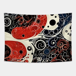 Abstract Swirls and Waves Effect illustration Tapestry