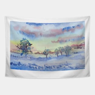 Snowy field Tapestry