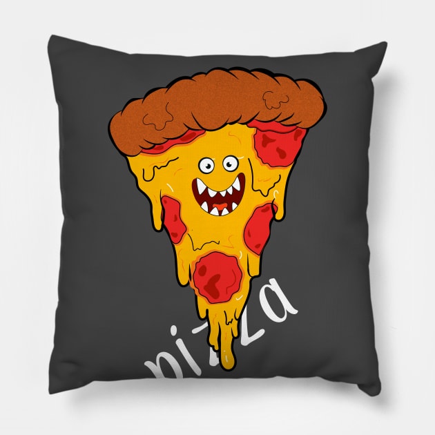 Pizza T-shirt Pillow by SheMayKeL