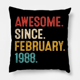 vintage february 1988 birthday Pillow