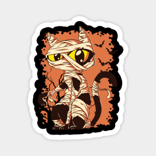 MUMMY CAT FUNNY HALLOWEEN CARTOON Magnet