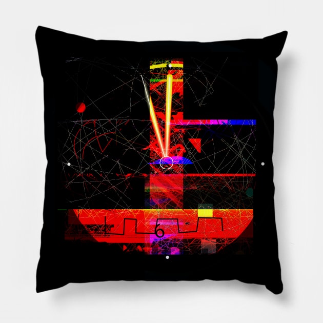 Colorful Clock In The Darkness Pillow by momomoma