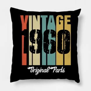 Vintage 1960 Original Parts Retro Vintage Birthday Gifts 60s Pillow