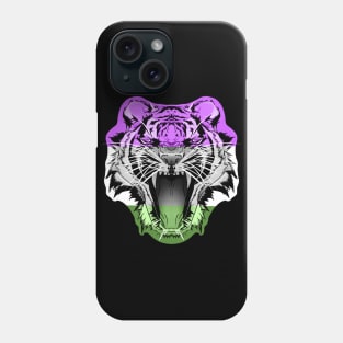 illustrated TIGER PRIDE series - (gender queer flag pride) Phone Case