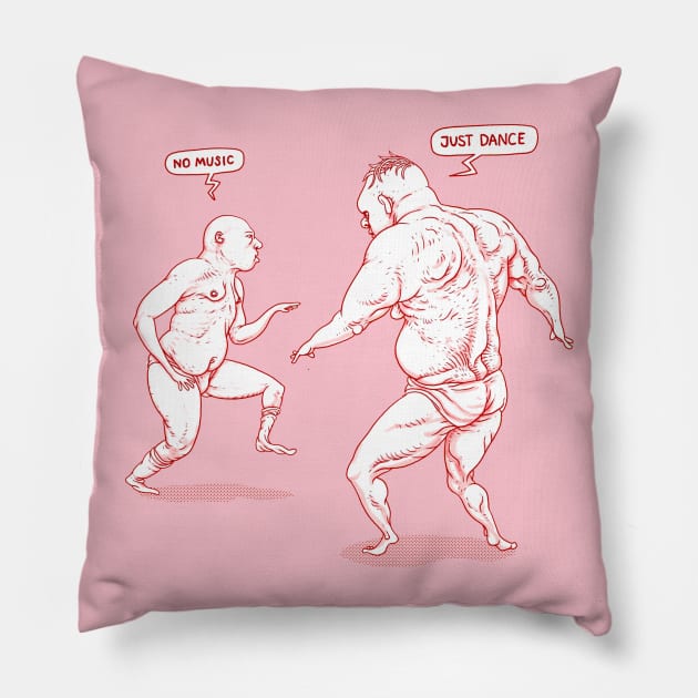 No Music - Just Dance Pillow by tom af brockbrock