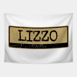 Aliska text black retro - Lizzo Tapestry