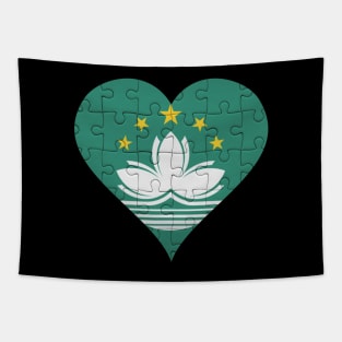 Macanese Jigsaw Puzzle Heart Design - Gift for Macanese With Macau Roots Tapestry