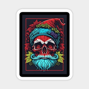 Santa cyberpunk skull Magnet