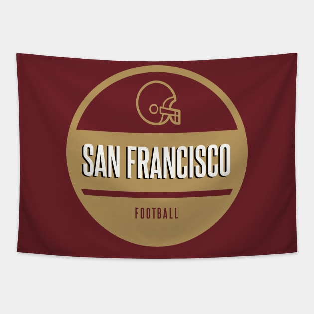 san francisco retro football Tapestry by BVHstudio