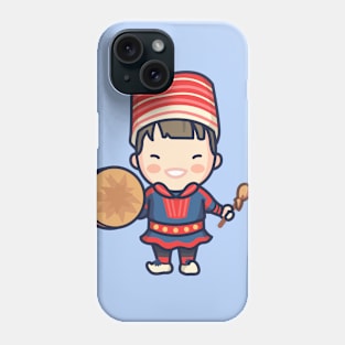 Cute Norwegian Drummer Boy in Traditional Clothing Phone Case