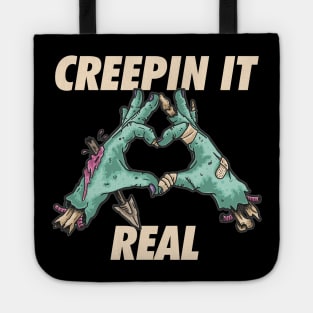 Creepin It Real -  Zombie Hand s Heart Tote