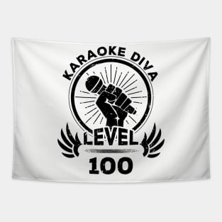 Level 100 Karaoke Diva Gift For Karaoke Fan Tapestry