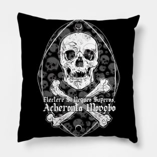 Skull and Bones - Acheronta Movebo, Jolly Roger, Skeleton, Anatomy, Pirates, Halloween Pillow