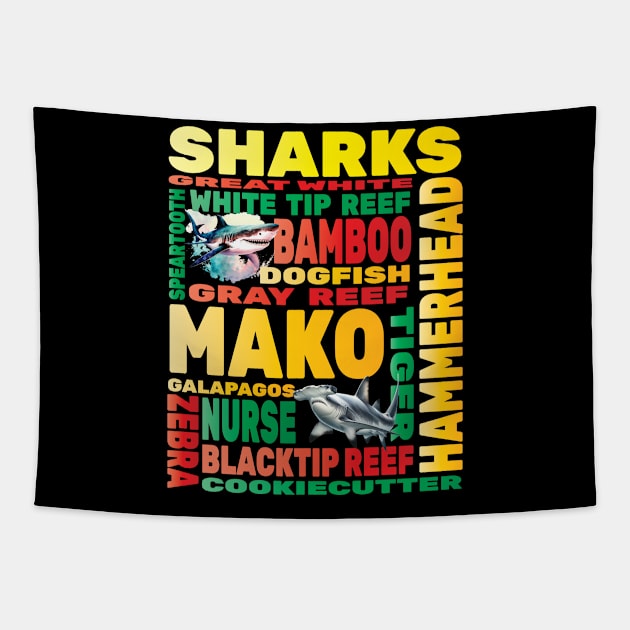 Sharks Aquarium Hobbyist Ocean Marine Biology Biologist Sea Tapestry by Envision Styles