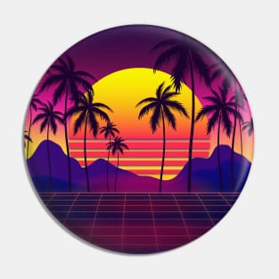 Mesmerizing Sunset Synthwave Pin