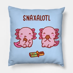 Cute axolotls snacking on some cookies, snaxalotl Pillow