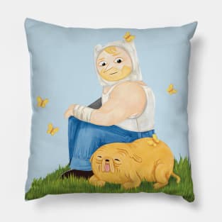 Farm world Finn and Jake - Fionna and Cake / Adventure Time fan art Pillow